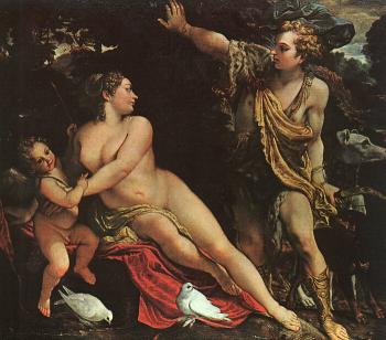 Annibale Carracci : Venus, Adonis, and Cupid